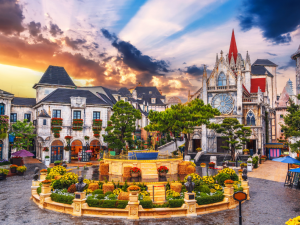 Ba Na Hills is a famous Da Nang attraction known for its breathtaking mountain views, iconic Golden Bridge, and impressive architectural landmarks.