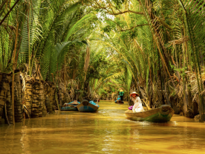 Mekong Delta is famous for its peaceful waterways, floating markets, lush orchards, and authentic local culture, offering a unique travel experience in southern Vietnam.