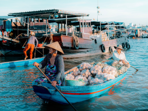Cai Rang Floating Market is one of the largest and most famous floating markets in the Mekong Delta, offering a vibrant glimpse into Vietnam's unique river culture.