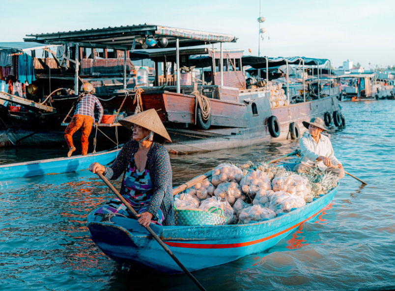 Cai Rang Floating Market is one of the largest and most famous floating markets in the Mekong Delta, offering a vibrant glimpse into Vietnam's unique river culture.